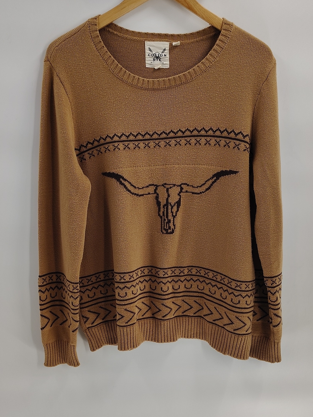 Cotton & Rye Sweater Size XL Brown On Brown Long Sleeve Bullhead